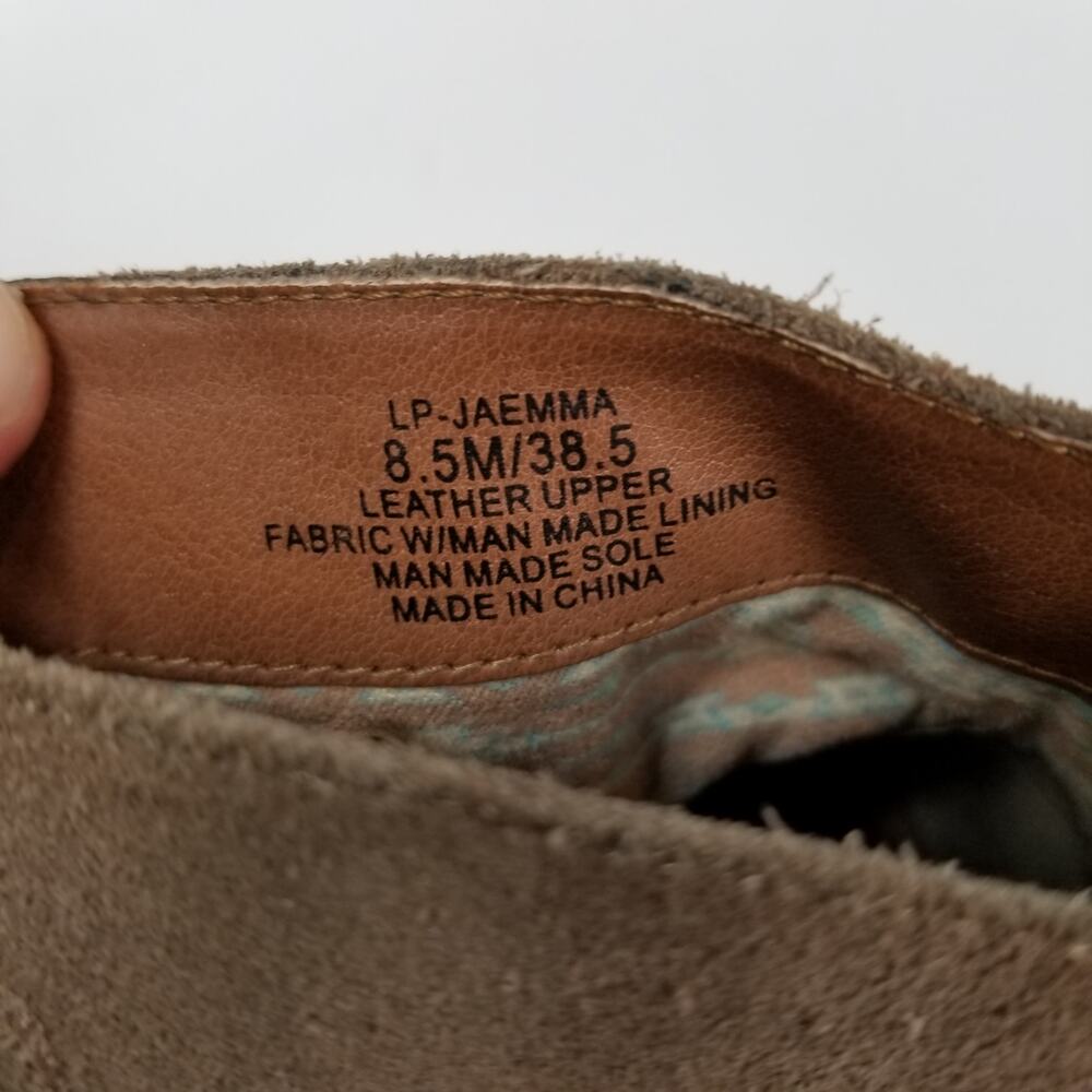 Lucky Brand Jaemma Women's Tan Suede Wedge Heel Ankle Boots Size 8.5 - Picture 6 of 8
